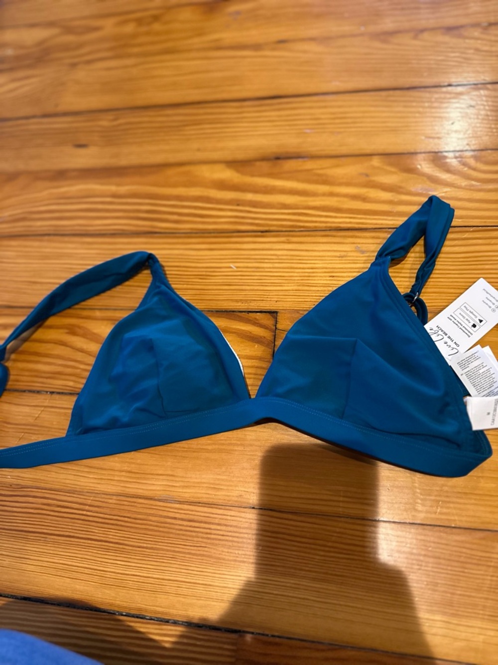 Cupshe Deep Teal Triangle Bikini Top